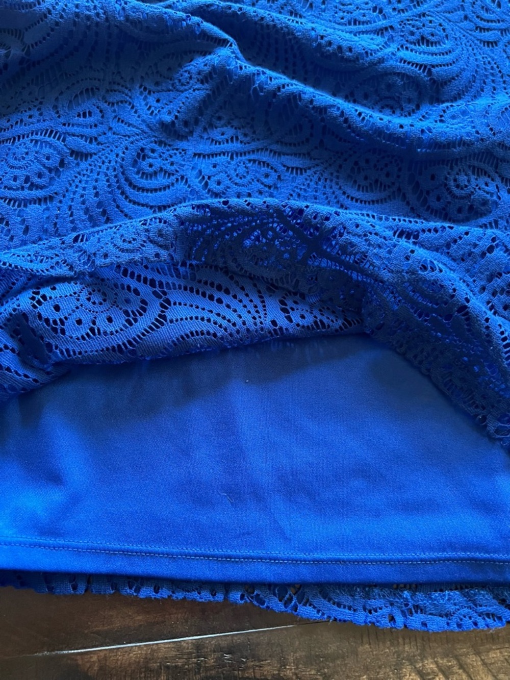 Jessica Howard Women’s Size 8 Blue Paisley Lace Sleeveless Crochet Shift Dress - Picture 6 of 11